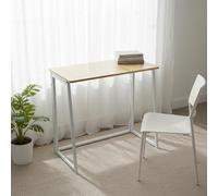 FurnitureR Bureau Pliant pour Formation, Plateau Bois, Facile à Transporter et à Ranger, Métal Solide, Montage/Démontage Rapide, Oak, 80 x 40 x 74 cm