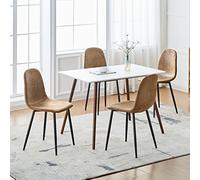 FurnitureR Chair, Daim Métal et, Marron, 40 x 38,5 x 85 cm