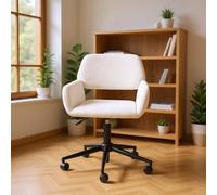 FurnitureR Chaise de Bureau Beige, Style Moderne, matériau Chenille, Hauteur réglable, Design Peu encombrant pour Le Bureau et Le Bureau à Domicile