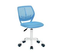 FurnitureR Chaise de Bureau colorée - Design Moderne et réglable - Siège d'ordinateur - Pivotant - sans Bras - pour Enfant - Étude - Chambre à Domicile - Plastique - Bleu - 38,5 cm x 40 cm x 75-87 cm