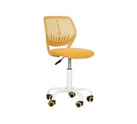 FurnitureR Chaise de Bureau colorée - Design Moderne réglable - Siège d'ordinateur pivotant sans Bras - pour Chambre d'enfant, Bureau à Domicile - Jaune