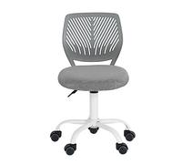 FurnitureR Chaise de Bureau Colorée, Siège D'ordinateur Moderne et Réglable, Chaise de Bureau sans Accoudoir Pivotante, Chaise de Bureau pour Enfants, Salle d'étude, Bureau à Domicile, Grise