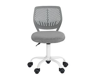 FurnitureR Chaise de Bureau Colorée, Siège D'ordinateur Moderne et Réglable, Chaise de Bureau sans Accoudoir Pivotante, Chaise de Bureau pour Enfants, Salle d'étude, Bureau à Domicile, Grise