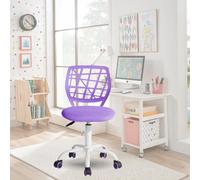 FurnitureR Chaise de Bureau Colourée, Siège Ergonomique Pivotante à Hauteur Réglable pour Ordinateur, roulettes à 5 Branches, Chaises et Tabourets à Domicile, Siège de Travail, Macaron Violet