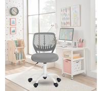 FurnitureR Chaise de Bureau Colourée, Siège Ergonomique Pivotante à Hauteur Réglable pour Ordinateur, roulettes à 5 Branches, Chaises et Tabourets à Domicile, Siège de Travail, Candy Grise