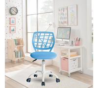 FurnitureR Chaise de Bureau Colourée, Siège Ergonomique Pivotante à Hauteur Réglable pour Ordinateur, roulettes à 5 Branches, Chaises et Tabourets à Domicile, Siège de Travail, Macaron Bleu