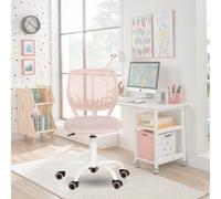 FurnitureR Chaise de Bureau Colourée, Siège Ergonomique Pivotante à Hauteur Réglable pour Ordinateur, roulettes à 5 Branches, Chaises et Tabourets à Domicile, Siège de Travail, Morandi Rose