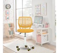 FurnitureR Chaise de Bureau Colourée, Siège Ergonomique Pivotante à Hauteur Réglable pour Ordinateur, roulettes à 5 Branches, Chaises et Tabourets à Domicile, Siège de Travail, Candy Jaune