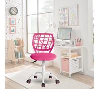 FurnitureR Chaise de Bureau Colourée, Siège Ergonomique Pivotante à Hauteur Réglable pour Ordinateur, roulettes à 5 Branches, Chaises et Tabourets à Domicile, Siège de Travail, Macaron Rose Foncé