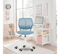 FurnitureR Chaise de Bureau Colourée, Siège Ergonomique Pivotante à Hauteur Réglable pour Ordinateur, roulettes à 5 Branches, Chaises et Tabourets à Domicile, Siège de Travail, Morandi Bleu