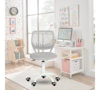 FurnitureR Chaise de Bureau Colourée, Siège Ergonomique Pivotante à Hauteur Réglable pour Ordinateur, roulettes à 5 Branches, Chaises et Tabourets à Domicile, Siège de Travail, Morandi Grise