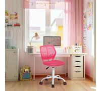 FurnitureR Chaise de Bureau Couleur, Siège D'ordinateur Moderne et Réglable, Chaise de Bureau sans Accoudoir Pivotante, Chaise de Bureau pour Jeunes, Salle d'étude, Pink