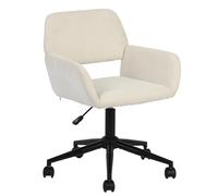 FurnitureR Chaise de Bureau Ergonomique en Tissu Chenille - Réglable en Hauteur - avec accoudoirs - pour Bureau, Chambre à Coucher, Bureau - Beige