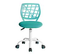 FurnitureR Chaise de Bureau Ergonomique réglable en Hauteur avec Assise pivotante en Tissu sans accoudoirs, Turquoise