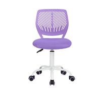 FurnitureR Chaise de Bureau Moderne Ergonomique, Chaise Ordinateur Réglable, Siège de Travail Pivotant Sans Accoudoirs, Convient aux Chambres D'Étude des Jeunes et aux Bureaux à Domicile, Violet Candy