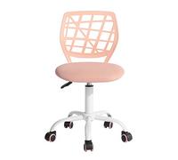 FurnitureR Chaise de Bureau Moderne Ergonomique, Chaise Ordinateur Réglable, Siège de Travail Pivotant sans Accoudoirs, aux Chambres D'Étude des Jeunes et aux Bureaux à Domicile, Rose Macaron