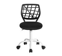 FurnitureR Chaise de Bureau Moderne Ergonomique, Chaise Ordinateur Réglable, Siège de Travail Pivotant sans Accoudoirs, aux Chambres D'Étude des Jeunes et aux Bureaux à Domicile, Noir Macaron