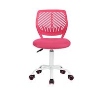 FurnitureR Chaise de Bureau Moderne Ergonomique, Chaise Ordinateur Réglable, Siège de Travail Pivotant sans Accoudoirs, aux Chambres D'Étude des Jeunes et aux Bureaux à Domicile, Rose Foncé Candy