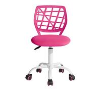 FurnitureR Chaise de Bureau Moderne Ergonomique, Chaise Ordinateur Réglable, Siège de Travail Pivotant sans Accoudoirs, aux Chambres D'Étude des Jeunes et aux Bureaux à Domicile, Rose Foncé Macaron