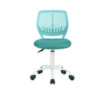 FurnitureR Chaise de Bureau Moderne Ergonomique, Chaise Ordinateur Réglable, Siège de Travail Pivotant sans Accoudoirs, aux Chambres D'Étude des Jeunes et aux Bureaux à Domicile, Turquoise Candy