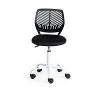 FurnitureR Chaise de Bureau Moderne Ergonomique, Chaise Ordinateur Réglable, Siège de Travail Pivotant sans Accoudoirs, aux Chambres D'Étude des Jeunes et aux Bureaux à Domicile, Noir Candy