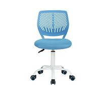 FurnitureR Chaise de Bureau Moderne, Siège d'ordinateur Design Réglable, Chaise de Travail Pivotante sans Accoudoir, Salle D'étude pour Enfants, Bureau à Domicile, Bleu