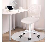 FurnitureR Chaise de Bureau pivotante à Hauteur réglable avec Petit Trou pour Chambre d'enfant ou Salle d'étude, Beige Molandi