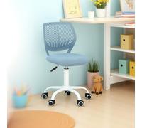 FurnitureR Chaise de Bureau pivotante à Hauteur réglable avec Petit Trou pour Chambre d'enfant ou Salle d'étude, Bleu Molandi