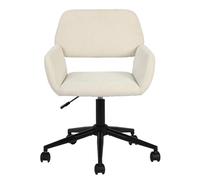 FurnitureR Chaise de Bureau pivotante en Tissu Chenille réglable en Hauteur, Chaise de Bureau Ergonomique avec accoudoirs pour Bureau, Chambre à Coucher, Salle d'étude, Beige