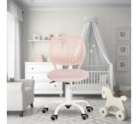 FurnitureR Chaise de Bureau Polyvalente pour Enfants, Chaise de Travail sans Accoudoirs à Hauteur Réglable, Chaise d'Étude Pivotante Colorée pour L'école et Le Bureau à Domicile, Morandi Rose