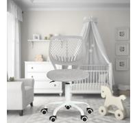 FurnitureR Chaise de Bureau Polyvalente pour Enfants, Chaise de Travail sans Accoudoirs à Hauteur Réglable, Chaise d'Étude Pivotante Colorée pour L'école et Le Bureau à Domicile, Morandi Gris