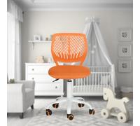 FurnitureR Chaise de Bureau Polyvalente pour Enfants, Chaise de Travail sans Accoudoirs à Hauteur Réglable, Chaise d'Étude Pivotante Colorée pour L'école et Le Bureau à Domicile, Orange