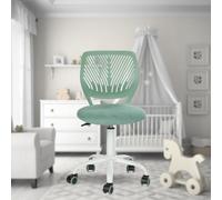 FurnitureR Chaise de Bureau Polyvalente pour Enfants, Chaise de Travail sans Accoudoirs à Hauteur Réglable, Chaise d'Étude Pivotante Colorée pour L'école et Le Bureau à Domicile, Morandi Aqua