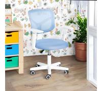 FurnitureR Chaise de Bureau pour Enfants, Chaise D'ordinateur pour Jeunes/Adolescents avec Maille Respirante, Pivotante Seat D'étude Réglable en Hauteur avec Accoudoirs, Blue 50 x 53 x 87cm