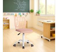 FurnitureR Chaise de ompacte, Siège Ergonomique pour Ecole, Dossier en Maille Respirante, Hauteur Réglable, Chaise Polyvalente pour Enseignants, Facile à Déplacer 360°, Rose