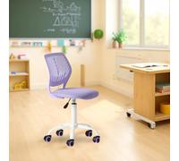 FurnitureR Chaise de Classe Compacte, Siège Ergonomique pour Ecole, Dossier en Maille Respirante, Hauteur Réglable, Chaise de Salle de Dessin pour Enfants, Facile à Déplacer 360°, Morandi Violet
