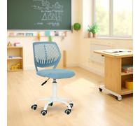 FurnitureR Chaise de Classe Compacte, Siège Ergonomique pour Ecole, Dossier en Maille Respirante, Hauteur Réglable, Chaise de Salle de Dessin pour Enfants, Facile à Déplacer 360°, Morandi Bleu