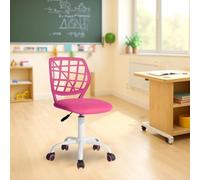 FurnitureR Chaise de ompacte, Siège Ergonomique pour Ecole, Dossier en Maille Respirante, Hauteur Réglable, Chaise Polyvalente pour Enseignants, Facile à Déplacer 360°, Rose Foncé