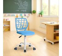 FurnitureR Chaise de ompacte, Siège Ergonomique pour Ecole, Dossier en Maille Respirante, Hauteur Réglable, Chaise Polyvalente pour Enseignants, Facile à Déplacer 360°, Bleu