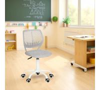 FurnitureR Chaise de Classe Compacte, Siège Ergonomique pour Ecole, Dossier en Maille Respirante, Hauteur Réglable, Chaise de Salle de Dessin pour Enfants, Facile à Déplacer 360°, Morandi Gris