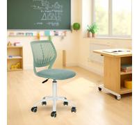 FurnitureR Chaise de Classe Compacte, Siège Ergonomique pour Ecole, Dossier en Maille Respirante, Hauteur Réglable, Chaise de Salle de Dessin pour Enfants, Facile à Déplacer 360°, Morandi Aqua