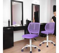 FurnitureR Chaise de Coiffeur pivotante réglable en Hauteur sans accoudoirs Siège en Tissu PP Dos 130 kg SGS roulettes Salon