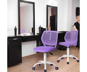 FurnitureR Chaise de Coiffeur pivotante réglable en Hauteur sans accoudoirs Siège en Tissu PP Dos 130 kg SGS roulettes Salon