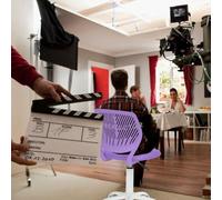 FurnitureR Chaise de réalisateur pivotante à Hauteur réglable à 360 ° avec Dossier en Tissu SGS vérin à gaz et roulettes en polyuréthane 130 kg