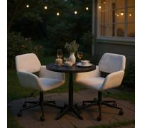 FurnitureR Chaise de Salle à Manger Beige, Design Moderne, matériau Chenille, Peu encombrante, Confortable pour la Maison et Le Bureau, Hauteur réglable