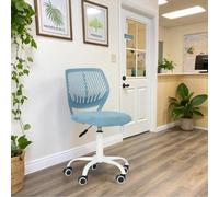 FurnitureR Chaises de Réception pour Bureau, Petite Chaises d'accueil, Réglable en Hauteur, Roues Sélectionnables à 361°, Dossier Ergonomique, Siège en Tissu Respirant, Morandi Bleu