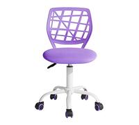 FurnitureR Colourful Desk Chair, Modern Adjustable Design Computer Seat, Swivel Armless Desk Task Chair, Kids Study Room Home Office Chair Task Chair, Purple