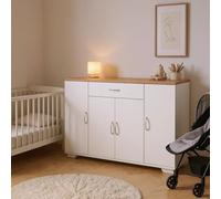 FurnitureR Commode Blanche au Design Moderne avec Espace de Rangement Polyvalent pour Les Meubles de bébé et d'enfant, Construction en MDF Durable, Facile à Monter, Solution Peu encombrante pour la