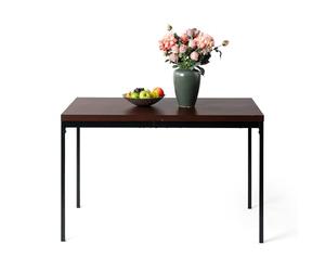 FurnitureR Espresso Rectangular Dining Table, L-120CM for 4-6 People, Sleek Modern Design, Thick Wood Top with Metal Frame, Versatile and Minimalist Accent for Outdoor & Indoor 120x70x75cm