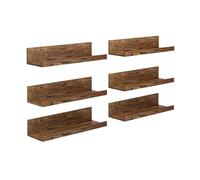 FurnitureR Étagères Murales Flottantes Lot de 6, Étagère Murale Bois Rustique 40 cm avec Rebord Avant, Étagère Photo Murale pour Salon Chambre Cuisine